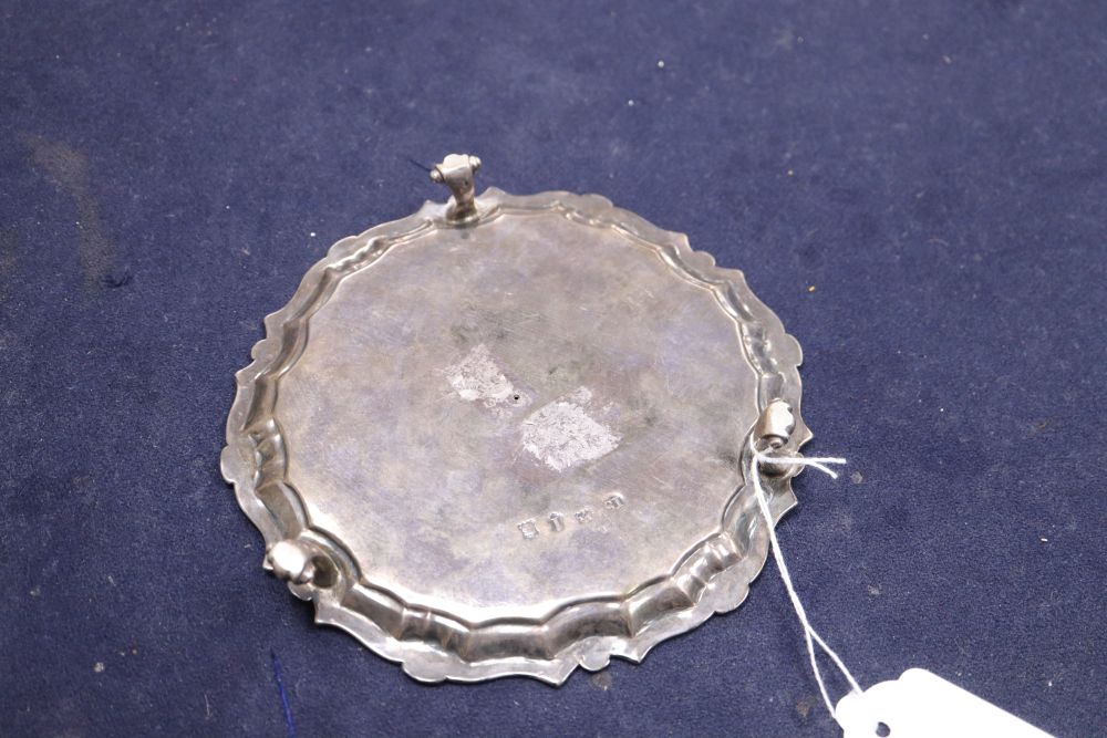 A George II silver waiter, John Sanders, London, 1746, 15.8cm, 6oz.